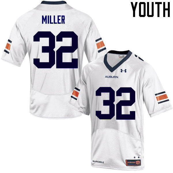 Auburn Tigers Youth Malik Miller #32 White Under Armour Stitched College NCAA Authentic Football Jersey XTQ7874EY